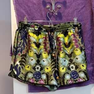 NWT Zara Floral-Print Shorts - Olive, Yellow, Navy